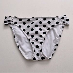 Xhiliration Black & White Polkadot Swim Bottoms